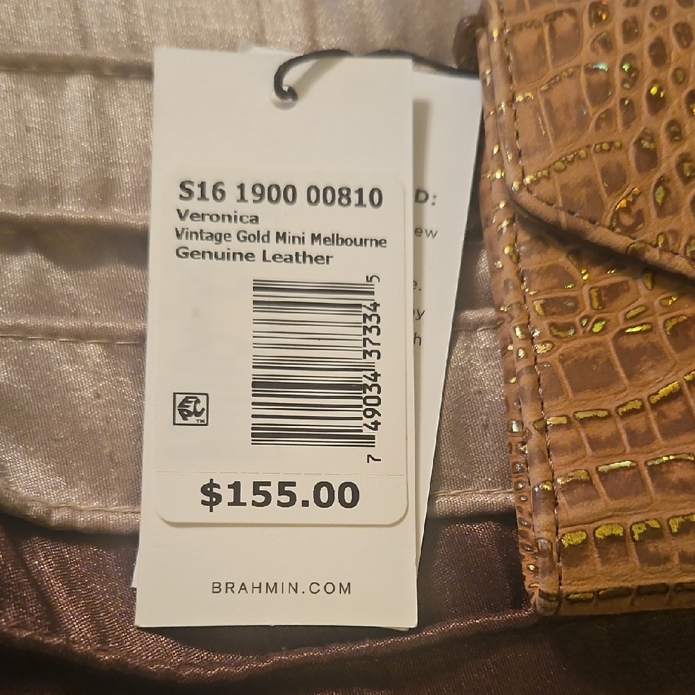 Brahmin Veronia Vintage Mini Melbourne GoldCroc-Embossed Envelope Wallet - Picture 7 of 7